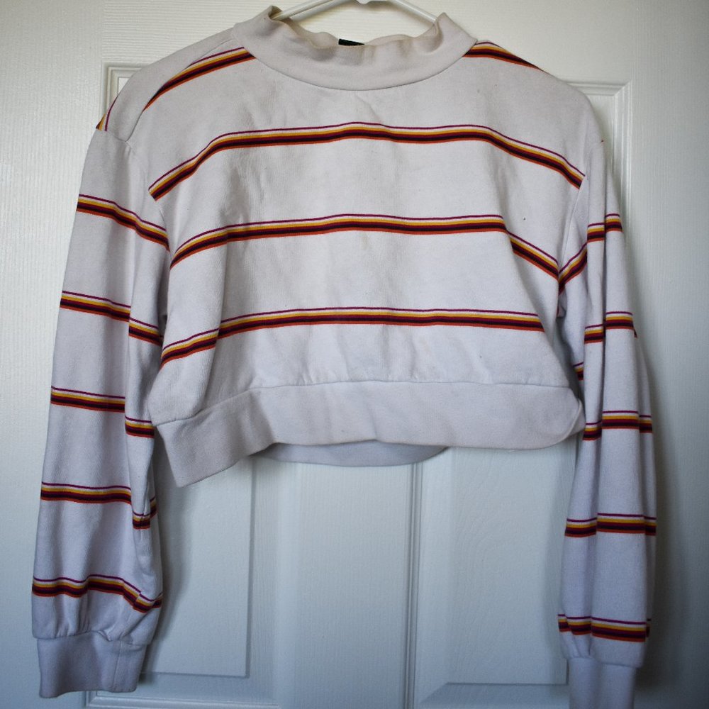 Target Wild Fable Crop Striped Sweater Size S